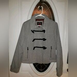 Nice Dollhouse Outerwear Warm Size Jr. Large Gray Pea Coat